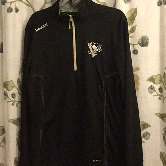 ♥️Mens Pgh Penguin 1/4 zip jersey like new - Picture 1 of 4